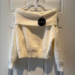 NEW WITH TAGS - WHITE FOX Cream Off-Shoulder Sweater